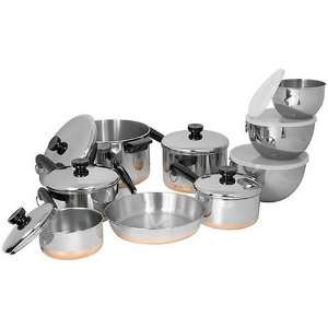  Revere Copper Clad Bottom 14 piece set, Stainless Steel 