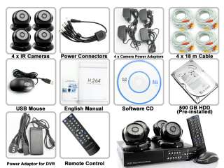 SecurONE Deux   Complete Surveillance Kit (H264 DVR + 4 Cameras + HDD)