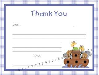 20 NOAHS ARK BABY Shower Birthday Thank you card Notes  