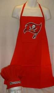 Tampa Bay BUCCANEERS bbq Grill APRON CHEF HAT with LOGO  