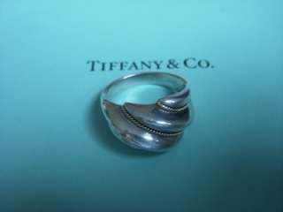 Tiffany & Co. Sterling & 18K Gold Milgrain Dome Ring Size 6 1/2 With 