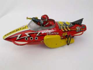 Vintage Marx FLASH GORDON Rocket Fighter Tin Toy Windup  