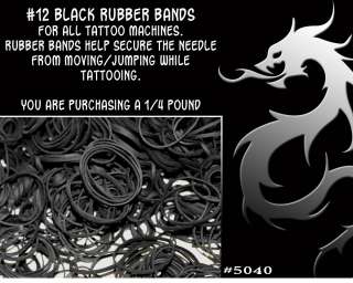 Tattoo Supplies Black Rubber Bands #12 size over 500  