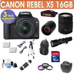  Canon Rebel XS + Sigma 18 200 f3.5 6.3 DC Lens + 500mm Preset Lens 