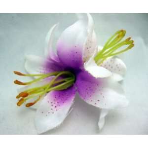   Small Double Purple Stargazer Lily Hair Flower Clip, Limited. Beauty