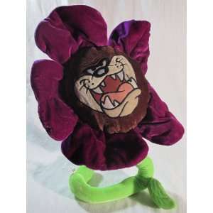  Tazmanian Devil Plush Posable Flower Character Doll ; Taz 