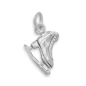   Silver (c) Ice Skate Charm Measures 11x12.5mm   JewelryWeb Jewelry