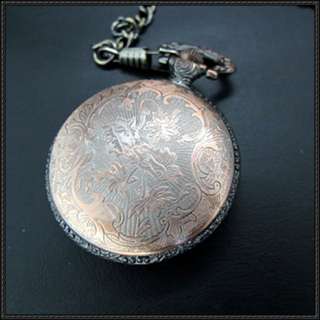Unique Copper Eagle Case Arabic Dial Mens Pocket Watch  