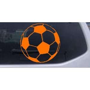 6in X 6in Orange    Soccer Ball Sports Car Window Wall Laptop Decal 
