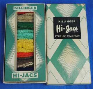 Vintage Mid Century Killinger Drinking Glass Fabric Slip On Hi Jacs 