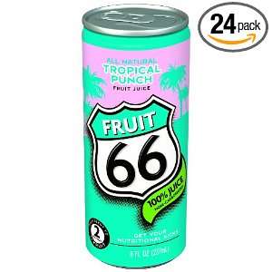 Fruit 66 Non Sparkling Tropical Punch, 8 Ounce Cans (Pack of 24 