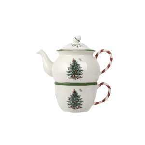 Spode Christmas Tree Peppermint Tea For 1