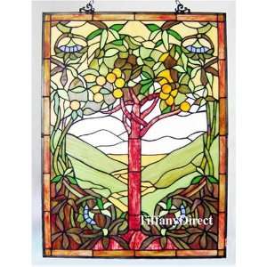  Tiffany Style Stained Glass Window Panel Life Tree 18 x 