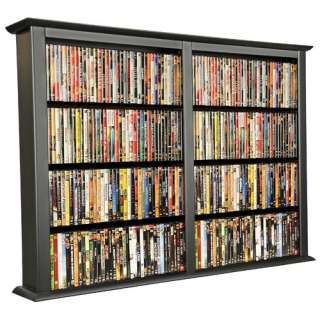 Wall Mounted Media Cabinet Double Storage in Black by V  