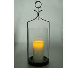 Glass Wall Sconce w Flameless LED Light Candle w Timer  