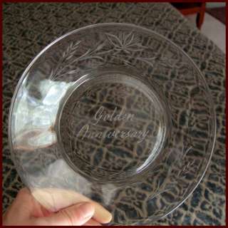   Glass 8 Display Plate, 50th Golden Wedding Anniversary Gift, VGC