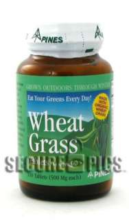 Wheat Grass Tablets 500 Mg   100 Tablets   Pines  