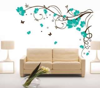 NEW Butterfly Vine Flower Art Wall Stickers / Wall Decals /House decor 