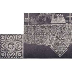 Vintage Crochet Pattern to make   Happy Birthday Tablecloth Design 