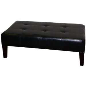  4D Concepts Large Faux Leather Coffee Table, Black 