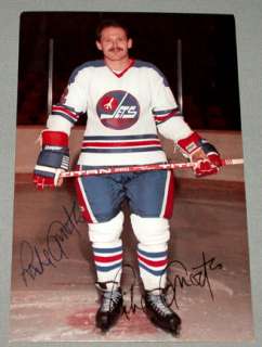 70s Mike Amodeo Winnipeg Jets Signed Hockey Postcard  