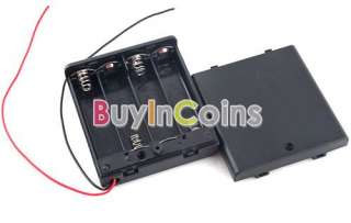   Storage Box Case Holder for 4 X AA 2A Cells Battery with 6 Wire Leads