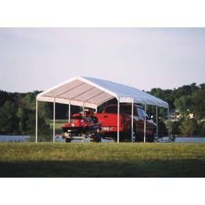 ShelterLogic 12 x 26  Feet Canopy 2  Inch 5 Rib Frame, White Cover 