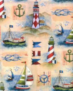 BOAT & LIGHTHOUSE GIFT WRAPPING PAPER  Large 30 Roll  