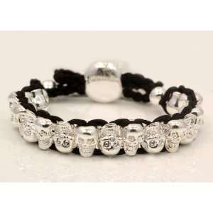  Skull String Bracelet BN08 10mm width, 9 inch wrist 