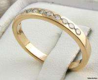 DIAMOND WEDDING BAND   Solid 14k Yellow Gold .20ctw Fine Estate Ring 