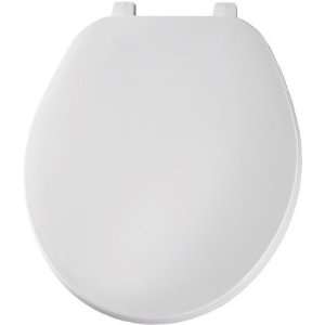  Round Solid Plastic Toilet Seat with Top Tite Hinges 