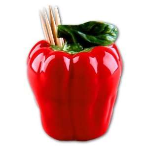  RED BELL PEPPER Toothpick Holder *NEW*
