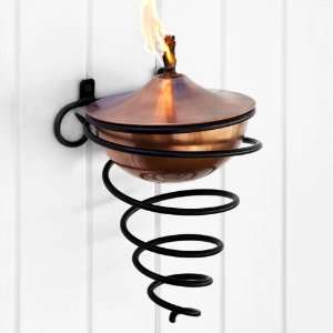   Torch with Spiral Wall Bracket   Antique Copper