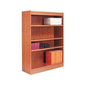  Square Corner Wood Veneer Bookcase, 4 Shelf, 35 3/8w x 11 