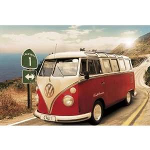  VW California Camper / Bus   Poster (Pacific Coast Highway 
