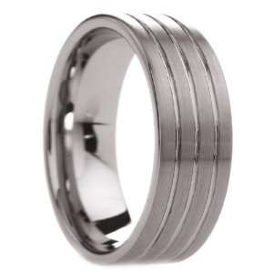 mm Mens Tungsten Carbide Rings Wedding Bands Brushed Finish Grooved 