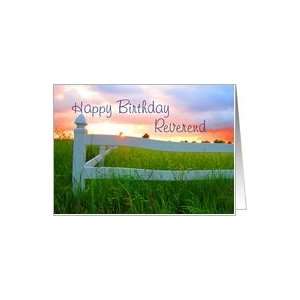   Reverend,Sun Over Low Sun and White Fence in Field of Buttercups Card