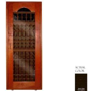   Wine Cellar   Glass Door / Dark Red Mahogany Cabinet Appliances
