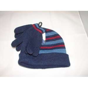   gloves set cold weather set navy blue blue and red Kids Childrens