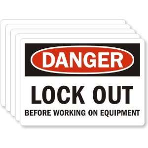 Danger Lock Out Before Working on Equipment Laminated 